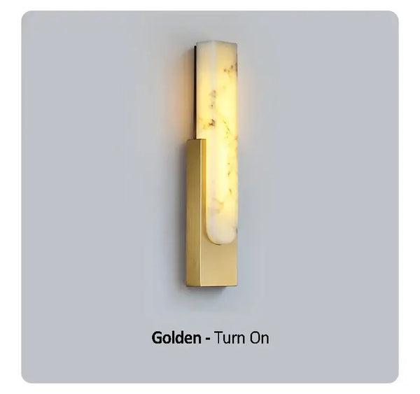 Luxury LED Marble Wall Lamp – Modern Sconce for Home & Hotel in Gold color, wall-mounted design, warm LED light