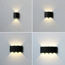 Bathroom Modern Waterproof LED Wall Lamp - Black or White with Gold IP65 showcasing versatile lighting effects