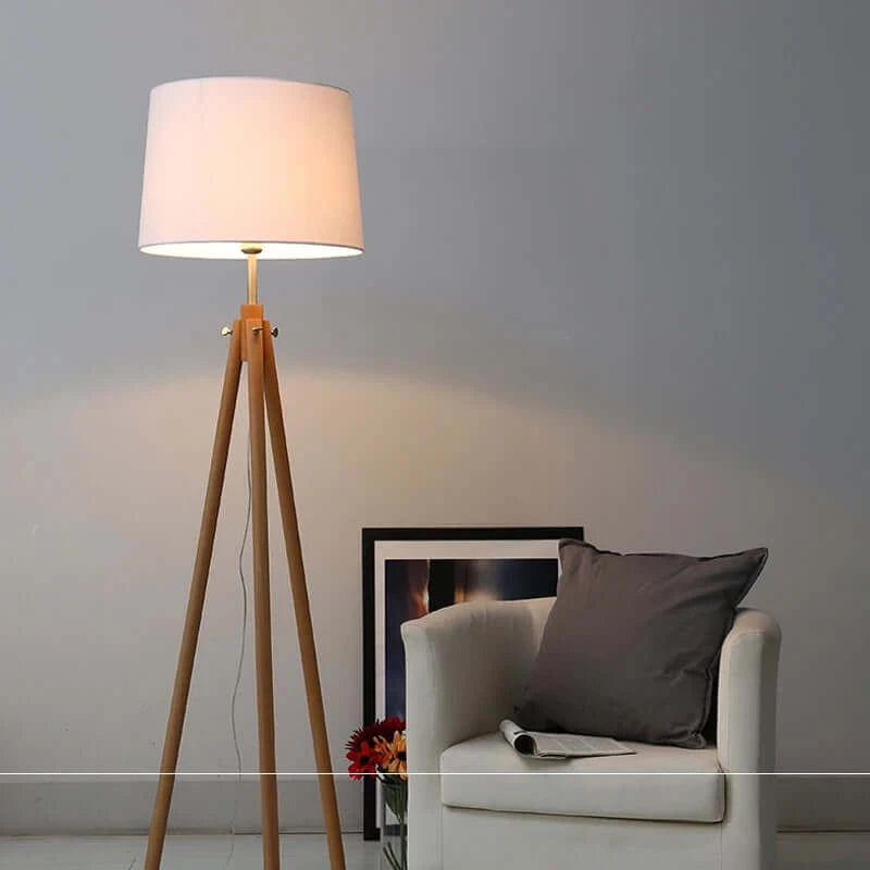 Lamps, Lamps, Lamps, Wooden Tripod Floor Lamp