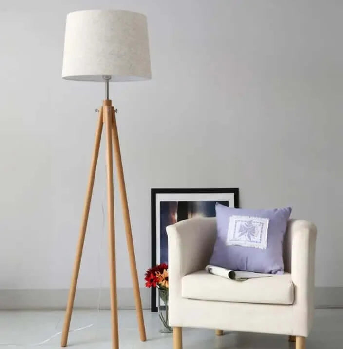 Lamps, Lamps, Lamps, Wooden Tripod Floor Lamp