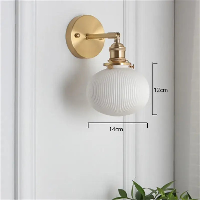 Timeless Elegance: Nordic White Porcelain Wall Lamp with gold mount and white porcelain design