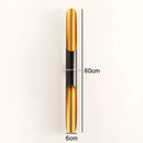 Nordic Glow Tubular Sconce showcasing sleek tubular design with gold and black color scheme, dimensions 60cm x 6cm.