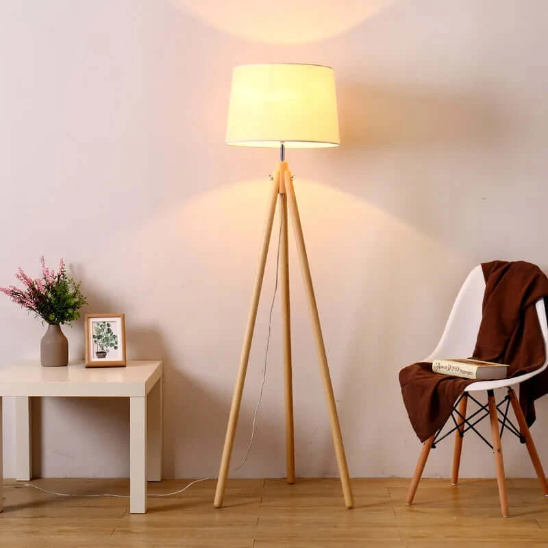 Lamps, Lamps, Lamps, Wooden Tripod Floor Lamp