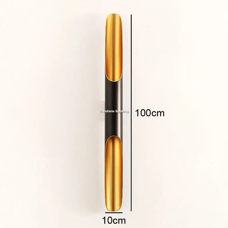 Nordic Glow Tubular Sconce showing its sleek design and dimensions, perfect for modern lighting decor.