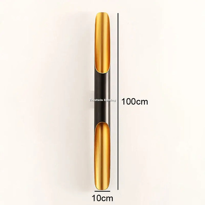 Nordic Glow Tubular Sconce showing its sleek design and dimensions, perfect for modern lighting decor.