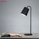 Metal Desk Lamp with modern minimalist design in black, perfect for contemporary decor and energy-efficient lighting.