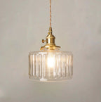 Classic Copper & Glass Floral Pendant Lamp