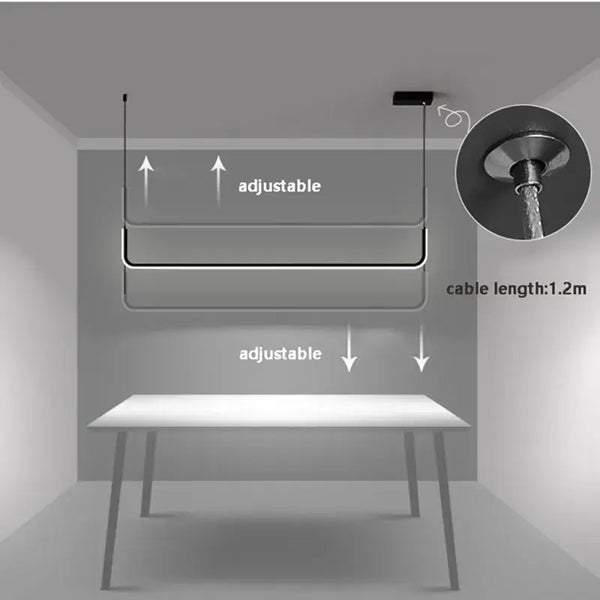 Modern Minimalist Kitchen Island Lighting - Black & Gold Options with adjustable cable length and sleek design