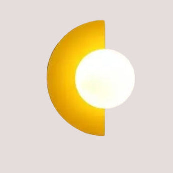 Halfmoon Metal Sconce in yellow, a stylish Nordic wall lamp with LED light source.