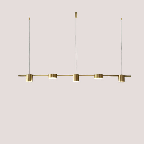 Hanging Minimalism Lights with sleek gold design, elegant and modern lighting for contemporary home decor.