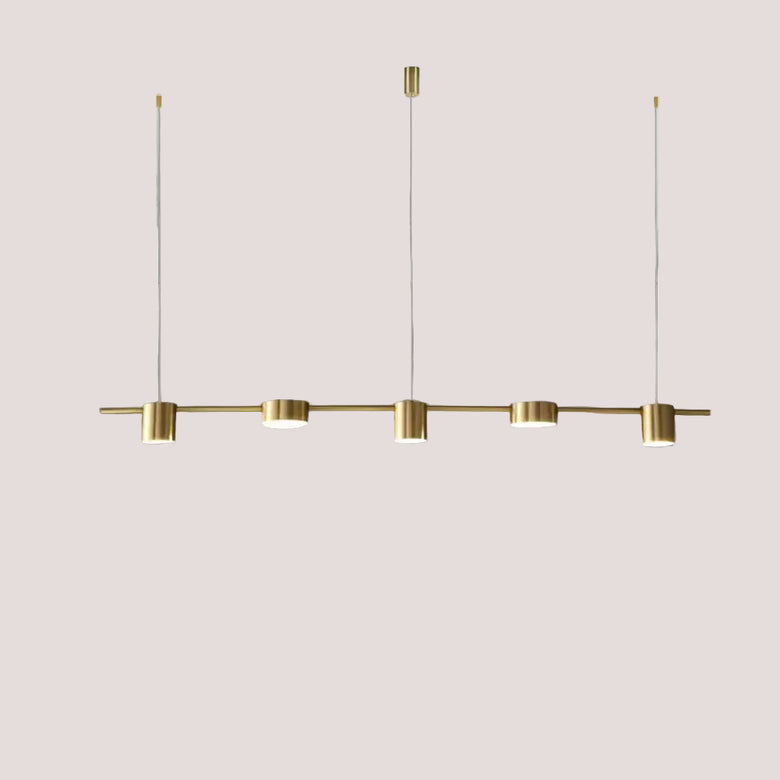 Hanging Minimalism Lights with sleek gold design, elegant and modern lighting for contemporary home decor.