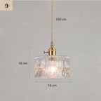 Classic Copper & Glass Floral Pendant Lamp