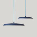 Minimalist Metal Hanging Lamp in contemporary dark blue color, featuring sleek design and modern elegance.