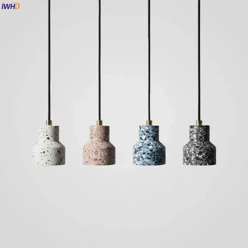 Contemporary Hanging Lights featuring modern Nordic design with colorful lampshades.