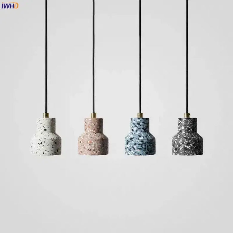 Contemporary Hanging Lights featuring modern Nordic design with colorful lampshades.