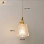 Classic Copper & Glass Floral Pendant Lamp