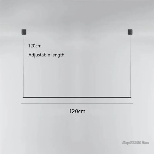 Super Simple Line Lighting | Modern LED Pendant Lamp, 120cm adjustable length design diagram.