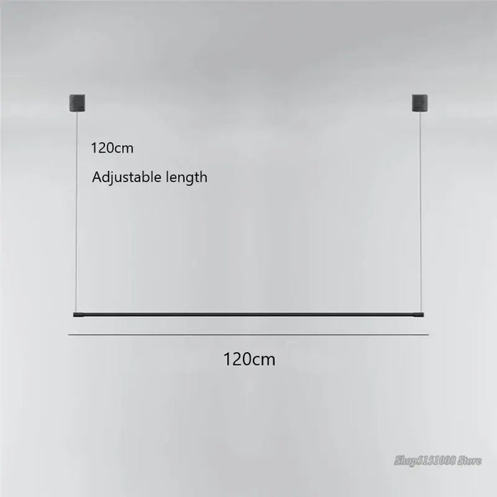 Super Simple Line Lighting | Modern LED Pendant Lamp, 120cm adjustable length design diagram.