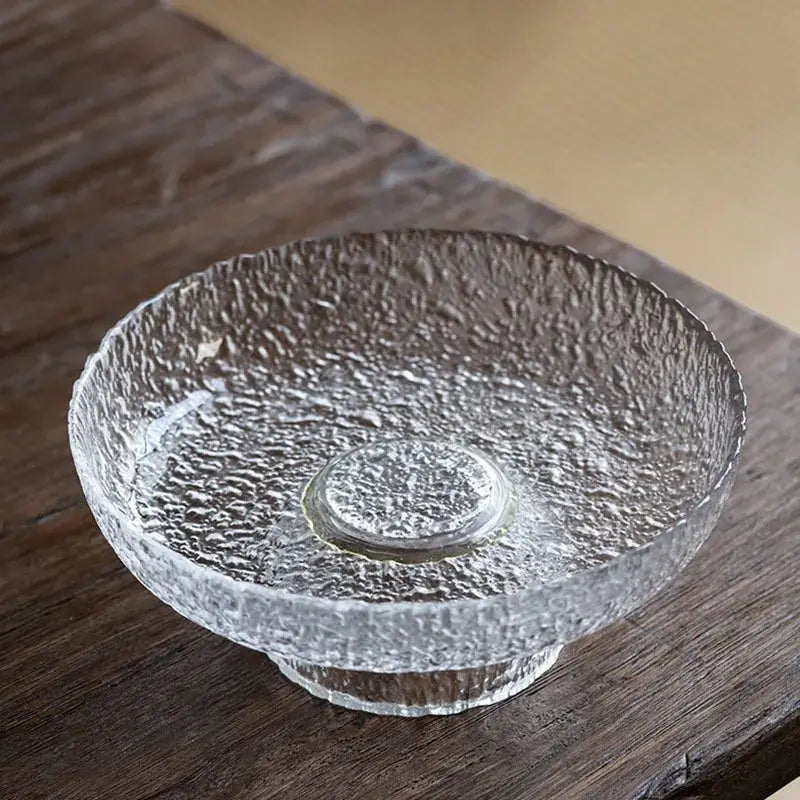 Bowls, Bowls, Bowls, Modern Stone Grain Textured Glass Fruit Tray - Elevated Design