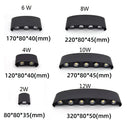 Bathroom Modern Waterproof LED Wall Lamp - Black or White with Gold IP65 size comparison diagram