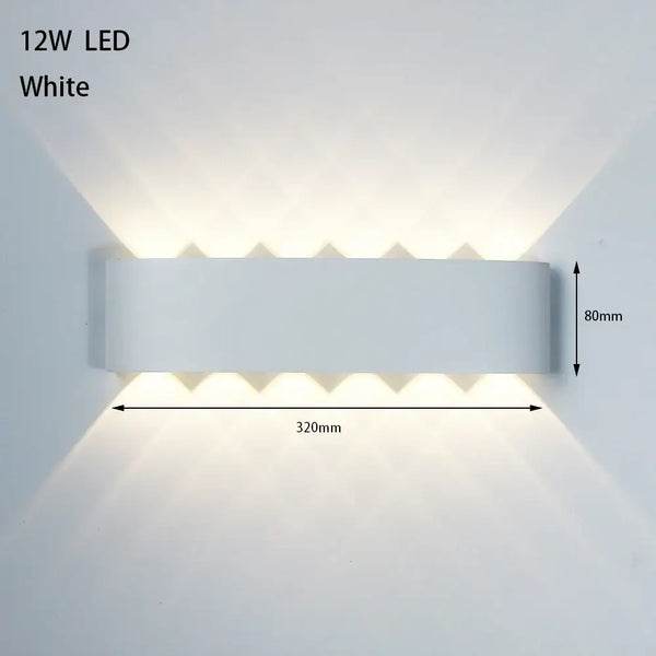Bathroom Modern Waterproof LED Wall Lamp - Black or White with Gold IP65 in white finish.