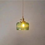 Classic Copper & Glass Floral Pendant Lamp