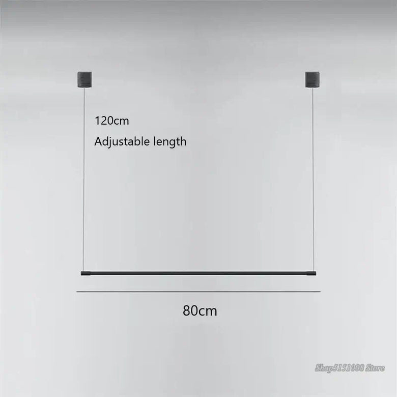 Super Simple Linear Lighting adjustable length dimensions, 120cm height and 80cm width.