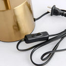 Modern Minimalist LED Table Lamp – Foldable Wood Grain Desk Light with Brass Base showing brass base and switch cable.