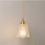 Classic Copper & Glass Floral Pendant Lamp