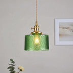 Classic Copper & Glass Floral Pendant Lamp