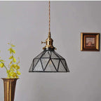 Classic Copper & Glass Floral Pendant Lamp
