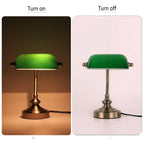 Chic Retro Desk Lamp - Green Lampshade, Portable