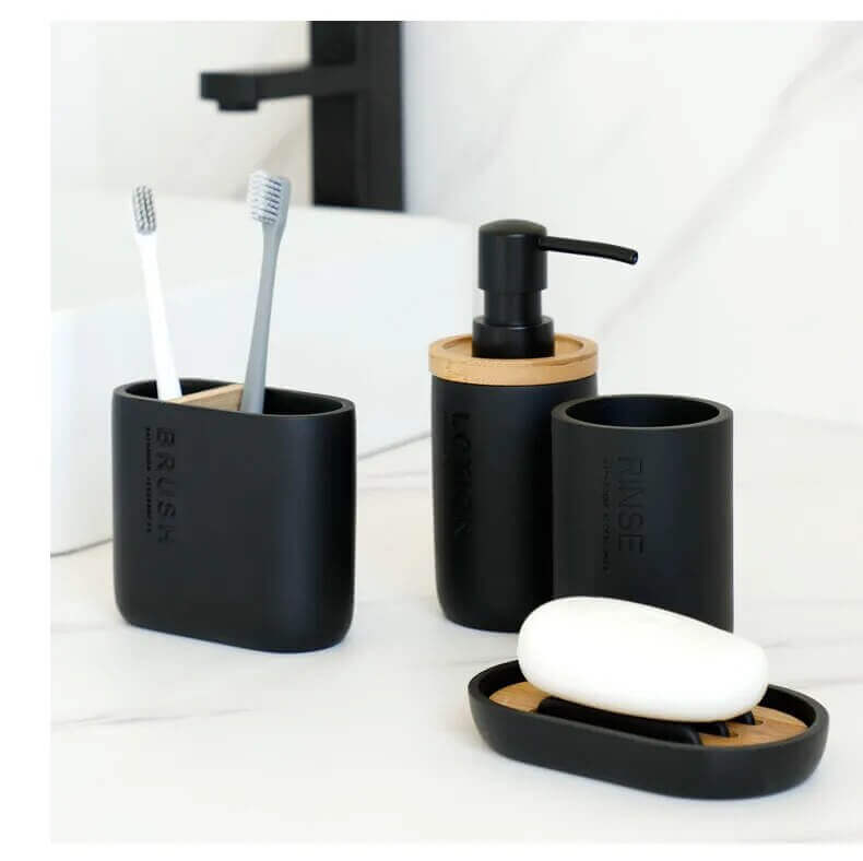 Elegant Designer Bathroom Accessories Set – Sleek & Modern Black or White