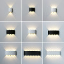 Bathroom Modern Waterproof LED Wall Lamp - Black or White with Gold IP65 options in various designs and lighting effects.