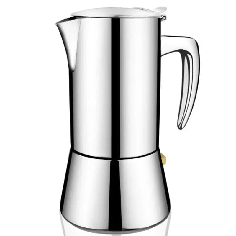 Elegant Steel Moka Coffee Maker - All Heat Sources