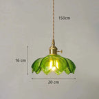 Classic Copper & Glass Floral Pendant Lamp