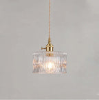 Classic Copper & Glass Floral Pendant Lamp