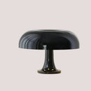 Italian 60s Lamp modern minimalist LED mushroom table lamp in black.