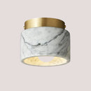 Italian Marble Downlight in Green or White Marble, elegant ceiling light with gold accents.