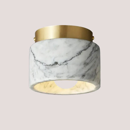 Italian Marble Downlight in Green or White Marble, elegant ceiling light with gold accents.