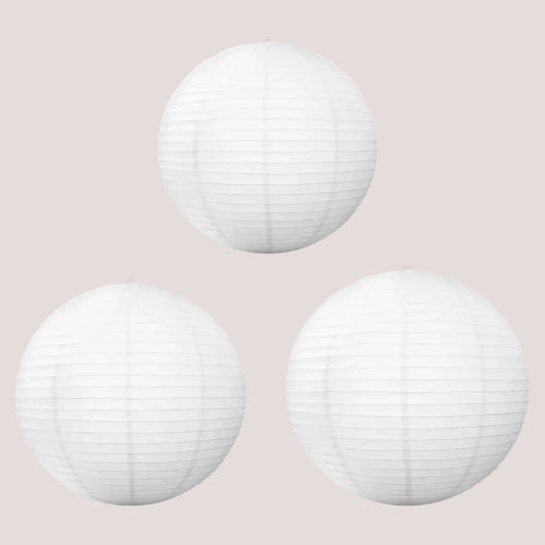 Japanese Rice Paper Pendant Lights in a set of three, showcasing minimalist design and elegance.