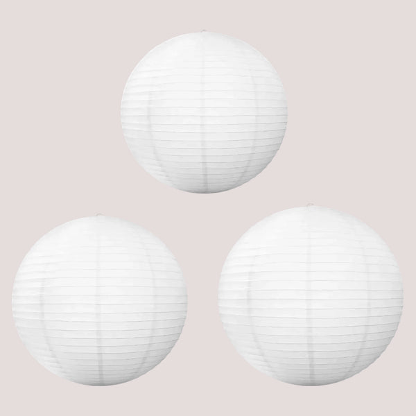 Japanese Rice Paper Pendant Lights in a set of three, showcasing minimalist design and elegance.