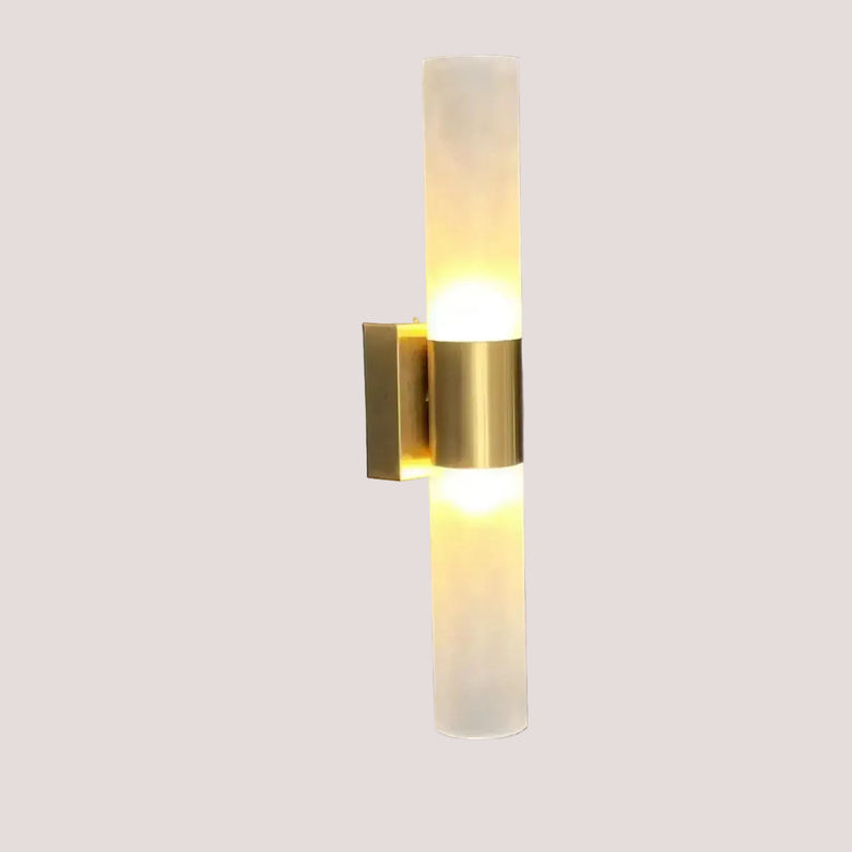Large Modern LED Wall Lamp (42cm) with gold finish and acrylic shades, perfect for stylish lighting.
