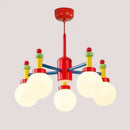Lego like playful and colourful wall & ceiling light featuring vibrant red, blue, yellow, and green colors.