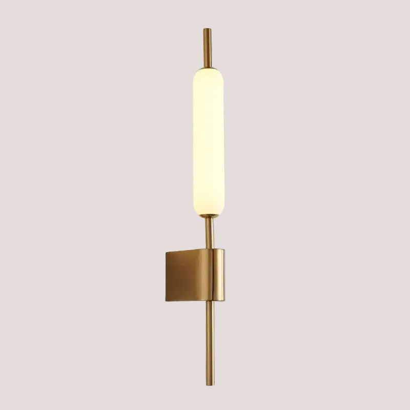 Lollipop Art Deco Wall Light Fixture with a gold finish and elegant acrylic shade for modern interiors.