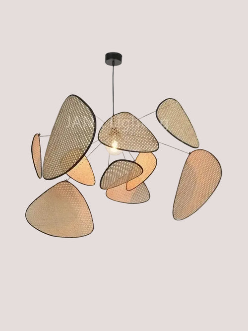 Mid-Century Modern Rattan Wall Light showcasing warm, radiating glow and unique retro design, ideal for vintage home decor.