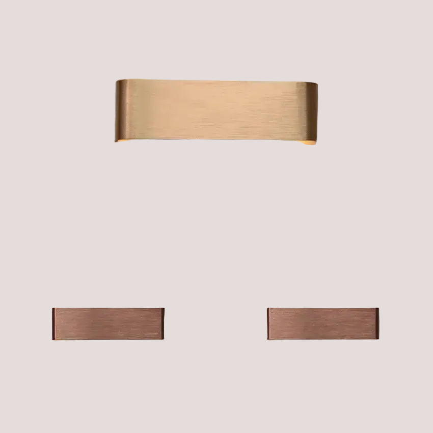 Modern Brushed Gold & Coffee LED Wall Lamp – Sleek Indoor Accent Lighting in brushed finishes.