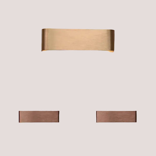 Modern Brushed Gold & Coffee LED Wall Lamp – Sleek Indoor Accent Lighting in brushed finishes.