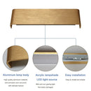 Modern Brushed Gold & Coffee LED Wall Lamp – Sleek Indoor Accent Lighting features aluminum body, acrylic lampshade, and easy installation.