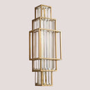 Modern Art Deco Crystal Wall Lamp – Luxurious Geometric Design showcasing elegant crystal and gold frame.